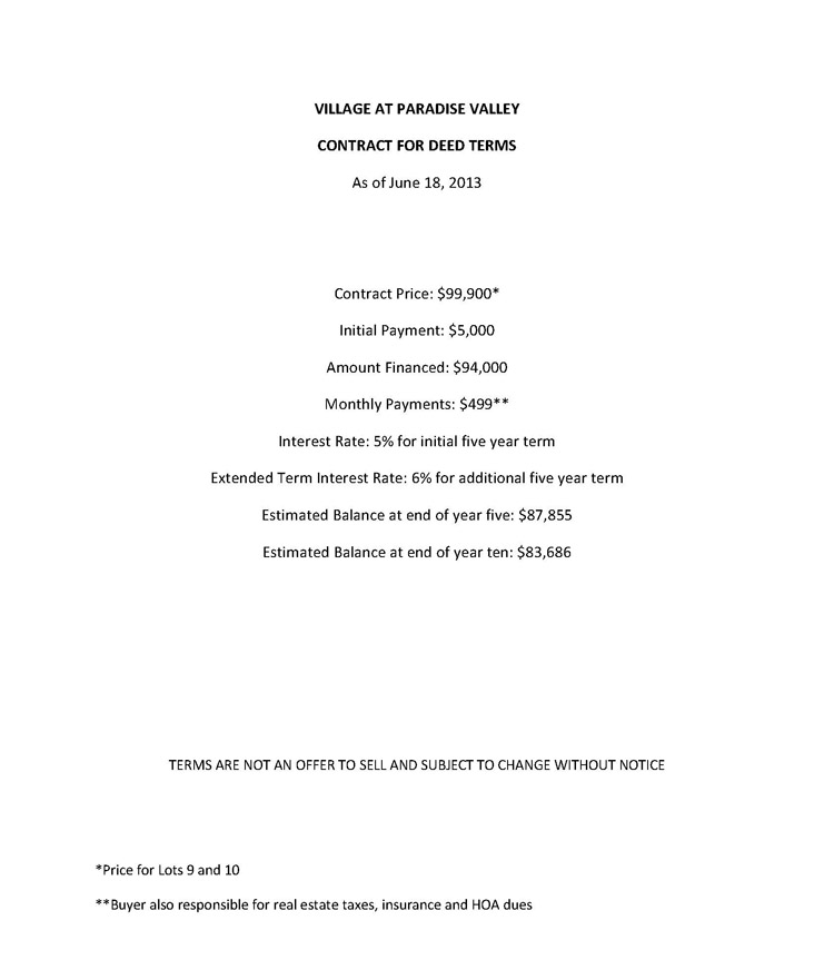 contract for deed terms